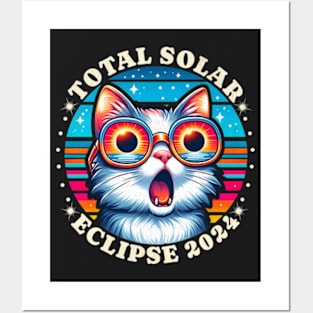 Funny Total Eclipse Cat Posters and Art